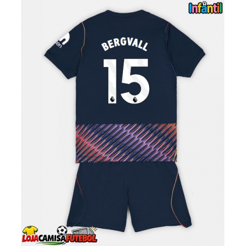 Camisa de Futebol Tottenham Hotspur Lucas Bergvall #15 Equipamento Secundário Infantil 2026-27 Manga Curta (+ Calças curtas)